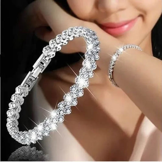 Luxury Crystal Bracelet Fashion Heart Chain Free shipping