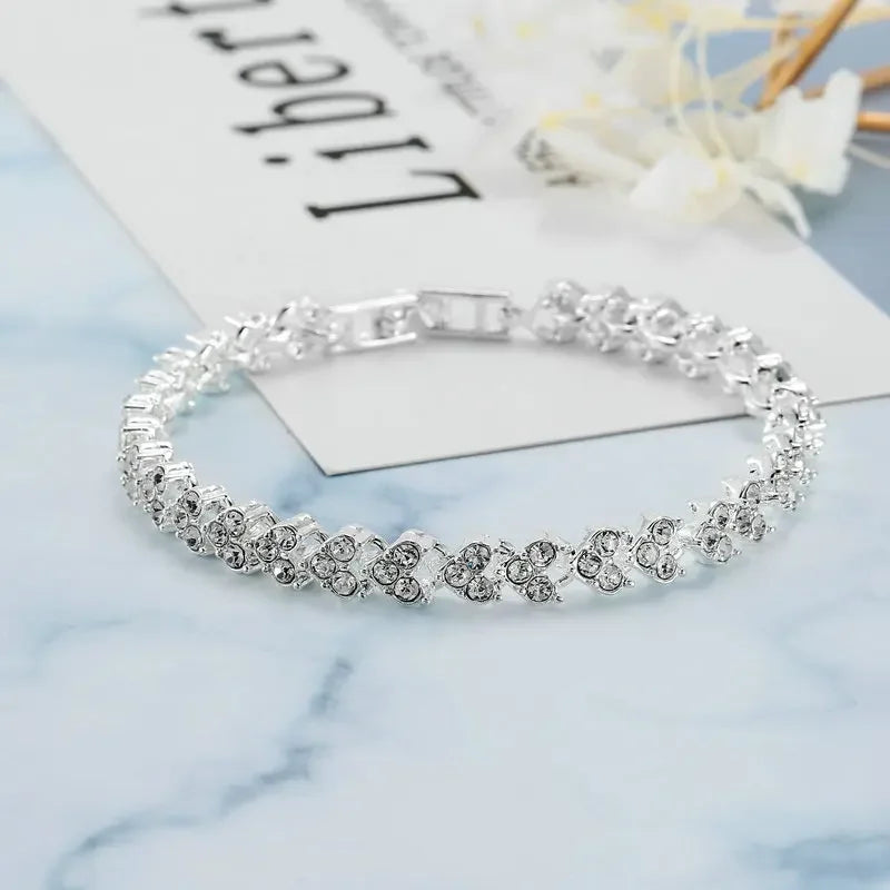 Luxury Crystal Bracelet Fashion Heart Chain Free shipping