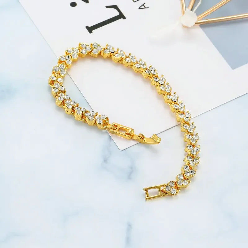 Luxury Crystal Bracelet Fashion Heart Chain Free shipping