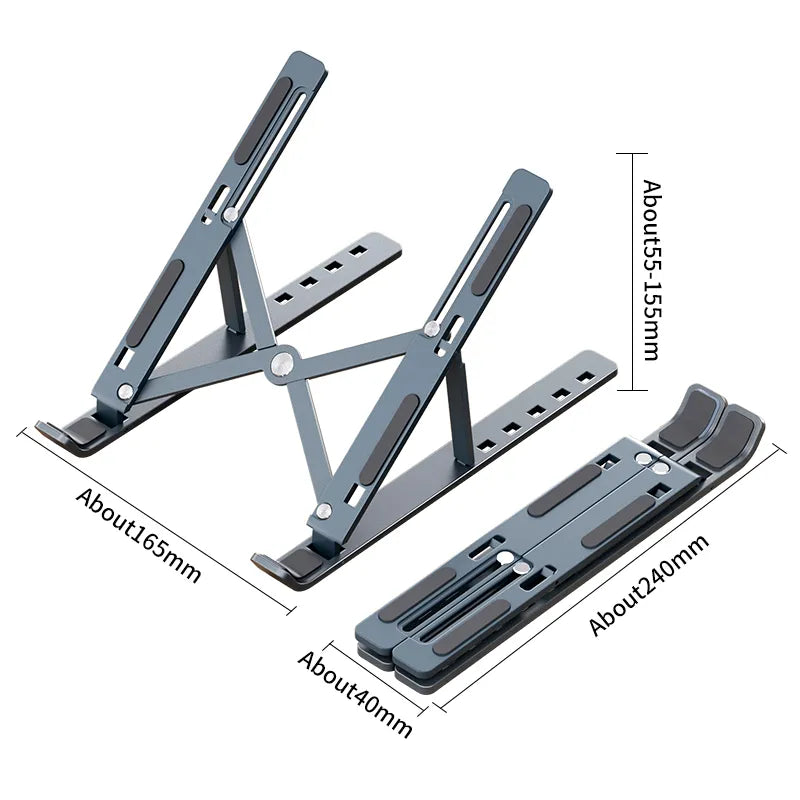 Aluminum Alloy Laptop Holder Stand Adjustable Foldable Portable for Notebook Computer Bracket Lifting Cooling Holder Non-slip