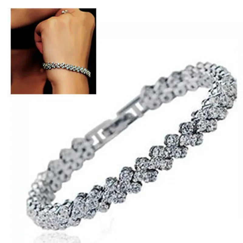 Luxury Crystal Bracelet Fashion Heart Chain Free shipping